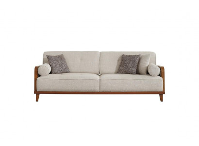Wunnzëmmer Designer 3-Sëtzer Sofa Luxus Polster Canapé Holzgestell Nei