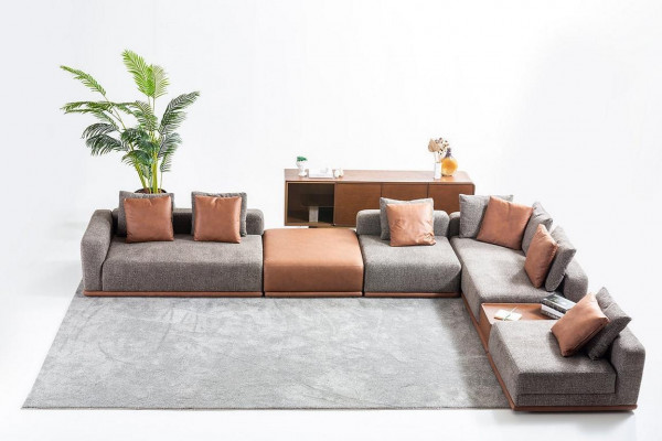 Grouss Polstersofa Eckgarnitur L-Form Ecksofa Modern Stoffsofa Couch
