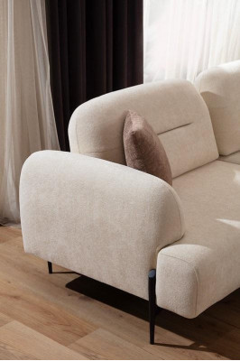 Wäiss Wunnzëmmer Designer Garnitur 3-Sëtzer gepolsterten Fautteuil 2-Deeler Set Neit