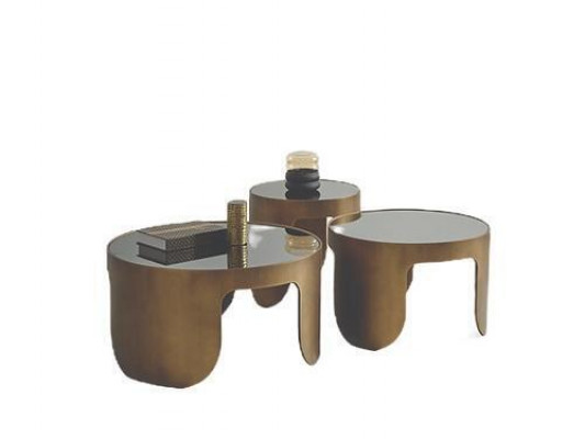 Luxuriéis Couchtisch Set Designer 3x Kaffisdësch Ronn-Dësch Set