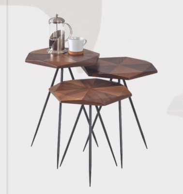 Set 3x Canapé Dësch Kaffisdësch Niewendësch Designer Wunnzëmmerdësch Dëscher