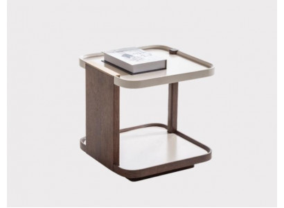 Moderne brong Säitentabell Designer Wunnzëmmer Holz quadratesch nei