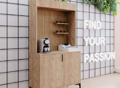 Iesszëmmer Anrichte Säiteboard Braun Faarf Modern Design Kaffisdësch.