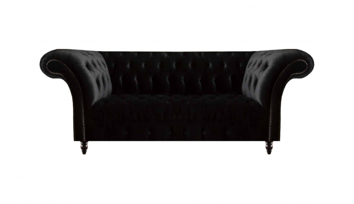 Komplett schwaarz Chesterfield Cauch Designer Stoffceleien Polsterdivan