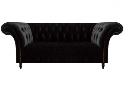 Komplett schwaarz Chesterfield Cauch Designer Stoffceleien Polsterdivan