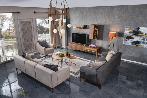Komplett Couchgarnitur Sofagatnitur Sofa 4+3+1 Plaze Sesselen Grupp Stoff Luxus