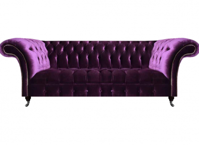 Komplett Lila Chesterfield Sëtzmiwwelen Wunnzëmmer Designer Textilsofaen