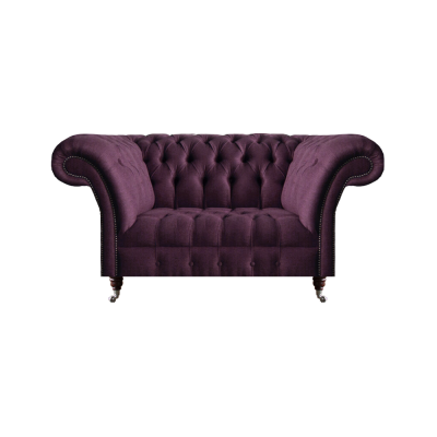 Lila Chesterfield Polstersofa Wunnzëmmer Designer Zweisëtzer Edel Couch