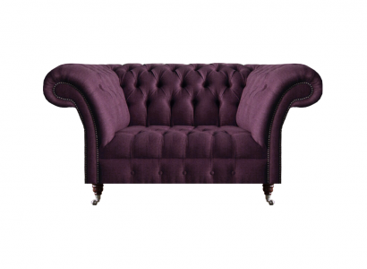 Lila Chesterfield Polstersofa Wunnzëmmer Designer Zweisëtzer Edel Couch