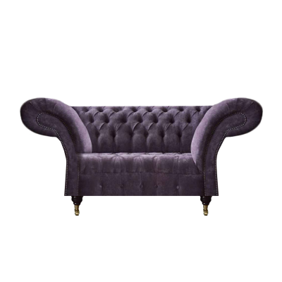 Lila Chesterfield Zweisëtzer Moderne Wunnzëmmer Polstersofa Edele Sofa