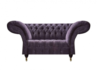 Lila Chesterfield Zweisëtzer Moderne Wunnzëmmer Polstersofa Edele Sofa
