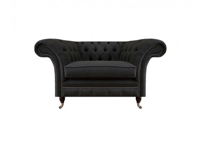 Luxuriéise schwaarze Chesterfield Einsëtzer Wunnzëmmer Polstersessel