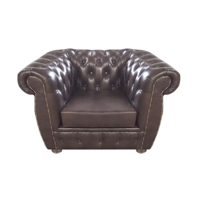 Luxus Design Fotell Brong Gepolstert Miwwel Sëtz Miwwel Gepolstert Miwwel Chesterfield