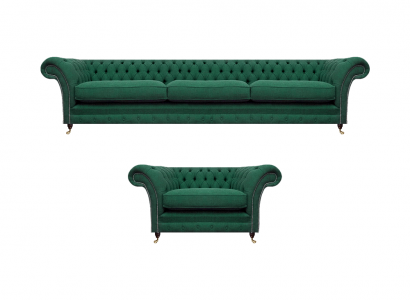 Luxus Textilstoff Sofa Dräisëtzer Ariichtung Wunnzëmmer Fautteuil Chesterfield