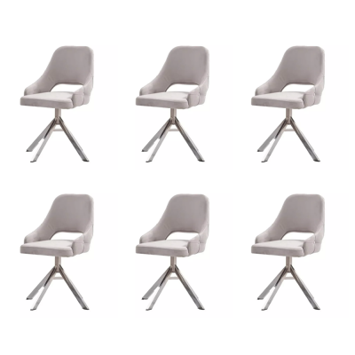 Luxusstull Set 6x Still Iessgrupp Garnitur Iesszëmmer Lehnstill Fotellen Metall