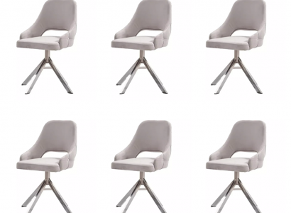 Luxusstull Set 6x Still Iessgrupp Garnitur Iesszëmmer Lehnstill Fotellen Metall