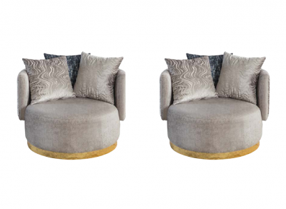 Modernen Design 2x Fotell Luxus Einsëtzer Lehn Textil Miwwelen Einsëtzer nei
