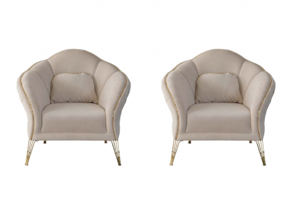 Modern Chesterfield Design Beige Canapé 2x Still Këssen Sofa Sofaen Nei