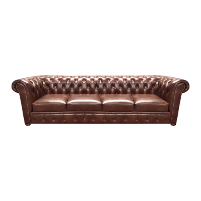 Wunnzëmmer Sofa Viersëtzer Couch Polstermöbel Ledersofa Chesterfield
