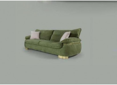 Modern Textilsofa 3-Sëtz Couche Dräisëtzer Polstermöbel Faarf Gréng