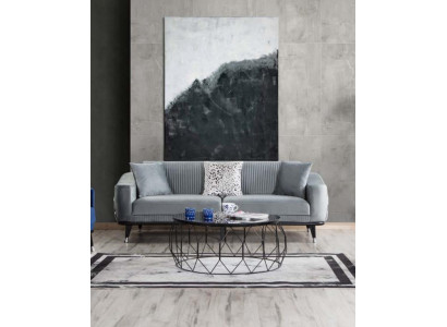 Grouss Design Canapé Sofa Samett Dräisëtzer Luxus Couchen Miwwelen Sofaen Stoff Textil
