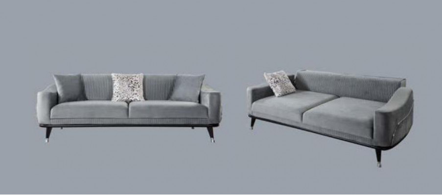 Grouss Design Canapé Sofa Samett Dräisëtzer Luxus Couchen Miwwelen Sofaen Stoff Textil