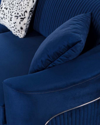 Bloen Design Canapé Dräisëtzer Luxus Sofa Samt Miwwelen Stoff Textil
