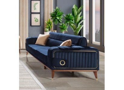 Luxus Bloen Canapé Drësëtzer Design Sofas Möbel Stoff Textil Samett