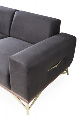 Luxus Véierplaz-Sofa 4 Sëtzer Sofas Wunnzëmmer Polyester Modern Stoff Design