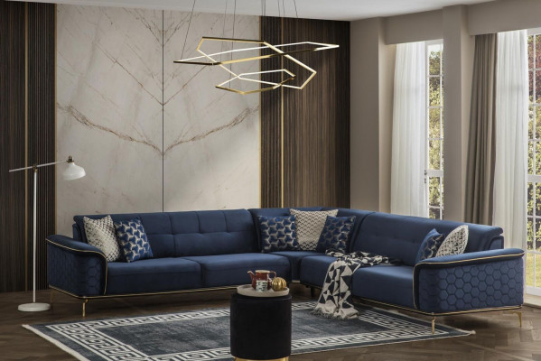 Luxus Ecksofa Kinnekräichblo Samt Couch Eckgarnitur Sofa Couchen Wunnlandschaft Nei