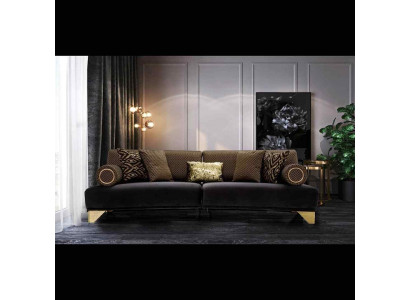 Däitscht Réckel-Sofa 3 Sëtzer Luxus Sofa Wunnzëmmer Couch Stoff Couchen 260cm Miwwelen