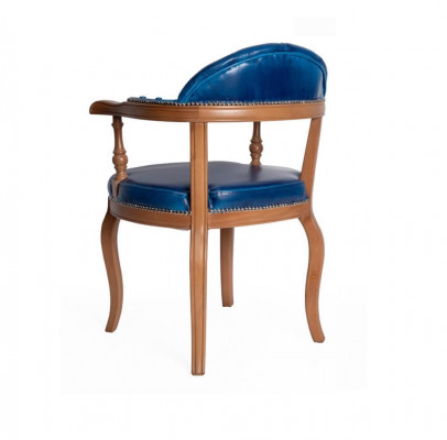 Iesszëmmer Holz Stull mat Armleeën Klassesch Neit Design Polster Stull Sëtz Blo.