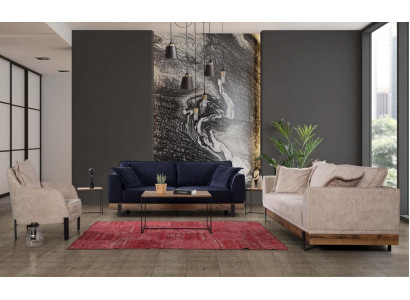 Sofa Garnitur 331 Sëtz Sofaen Canapé Polster Holz Sëtzcanapé Textil