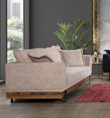 Sofa Garnitur Sofa Fauteuil Sofas Dräisëtzer 3+3+1 Sëtzer Garnitur Modern