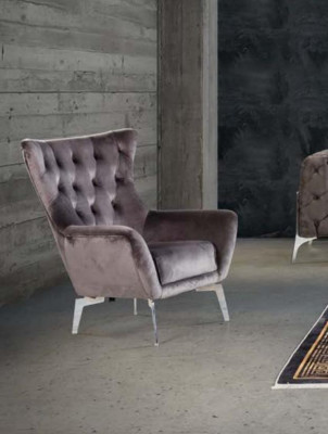 Luxus Sëtzfauteuil Einsitzer 1-Sëtzer Polster Designer Textil Stoff Modern