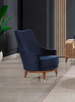 Modernt Aarmstull Wunnzëmmer 1 Sëtz Designer Lounge Faarf blo Holz