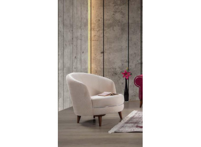 Beige eleganten Eenzelsëtz Sessel Design Stuff Polstermöbel
