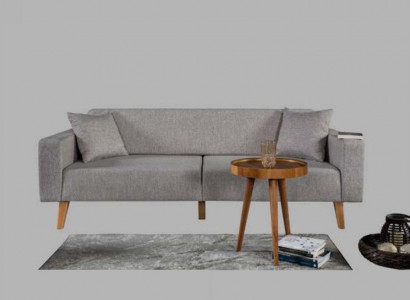 Wunnzëmmer Canapé Dräisëtzer Sofa 3 Sëtz Polster Textil Gro Miwwelen