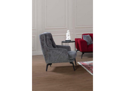 Grau Moderne Sëtzgeleeënheet Einsitzer Designer Wunnzëmmer Miwwelen Lehnstull