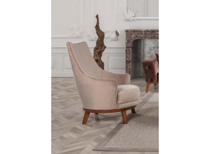 Sëtzpolster Miwwelen Wunnzëmmer Einsitzer Relax Textil Lounge Lehnstull Beige