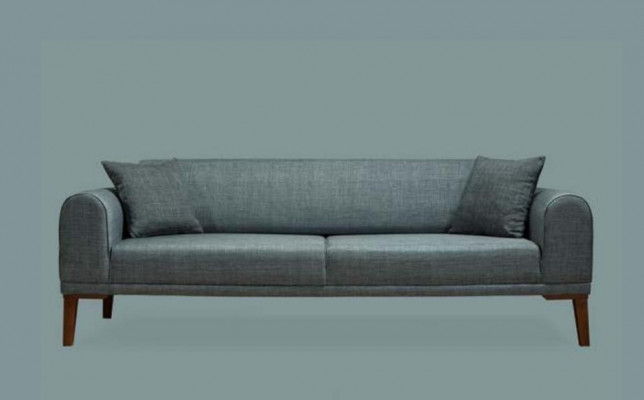 Luxuriéis Modern Sofa 3-Sëtzer Design Sofa Dräisëtzer Polster Holz