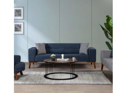 Soffagarnitur 3-Sëtzer Wunnzëmmer Stoffssofa Couch Polstermiwwele.