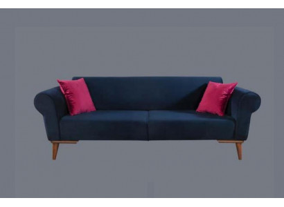 Moderne Sofa 3-Sëtzer Textil Couch Dräisëtzer Polster Miwwel Stoff