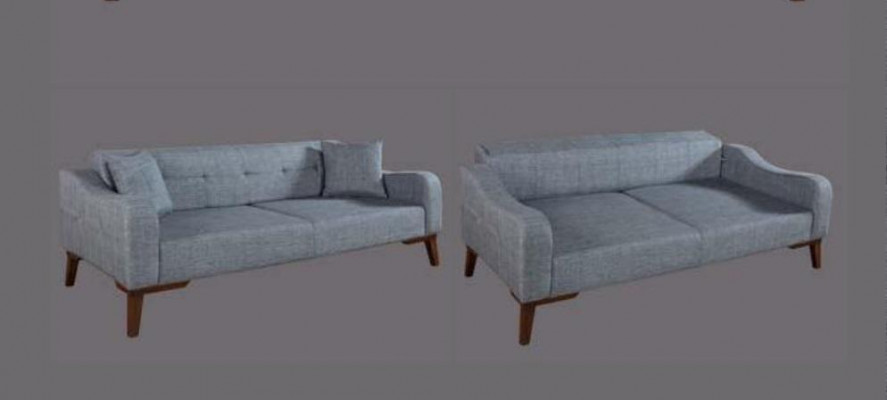 Design Sofa Dräisëtzer Couch 3 Sëtzer Polster Garnitur Sofaen Miwwelen