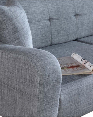 Design Sofa Dräisëtzer Couch 3 Sëtzer Polster Garnitur Sofaen Miwwelen