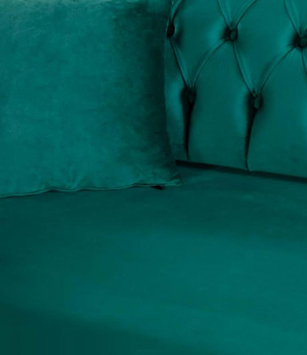 Schwaarzt Sofa 3-Sëtzer Textil Couch Drësëtzer Polstermöbel