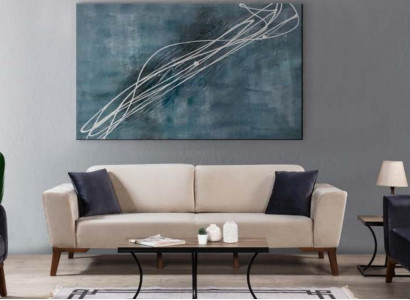 Wunnzëmmer Sofa Design Drësëtzer Modern Couch Beige Miwwelen Polsterung