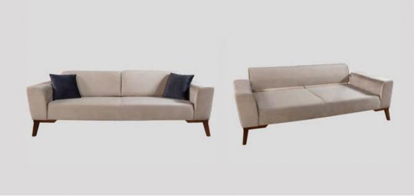 Wunnzëmmer Sofa Design Drësëtzer Modern Couch Beige Miwwelen Polsterung