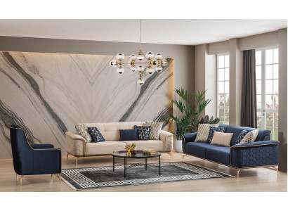 Sofagarnitur Garnitur Sofas Sofa Fotell Drësëtzer 3+3+1 Sëtzer Stof Grupp Neiu.