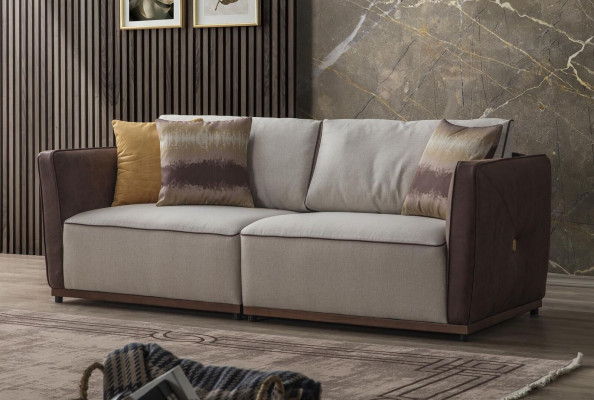 Duebelen Sofa Luxus 2 Sëtzer Sofas Sëtz Wunnzëmmer Modern Polyester Stoff Nei
